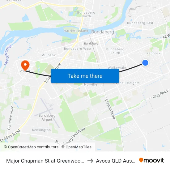 Major Chapman St at Greenwood Street to Avoca QLD Australia map