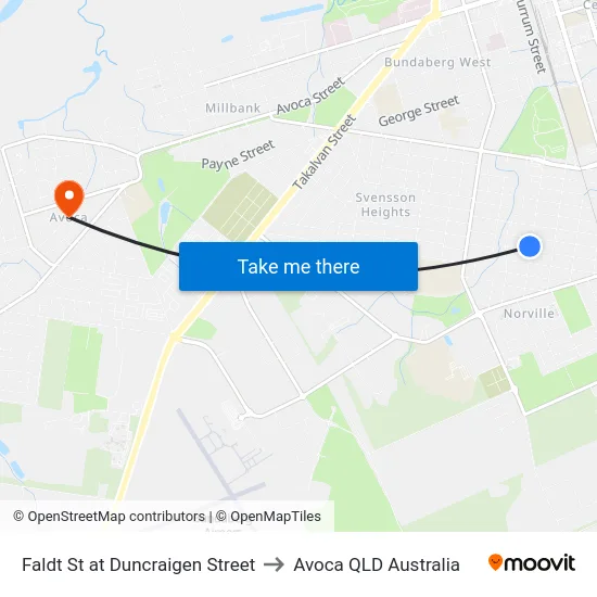 Faldt St at Duncraigen Street to Avoca QLD Australia map