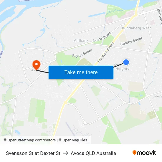 Svensson St at Dexter St to Avoca QLD Australia map