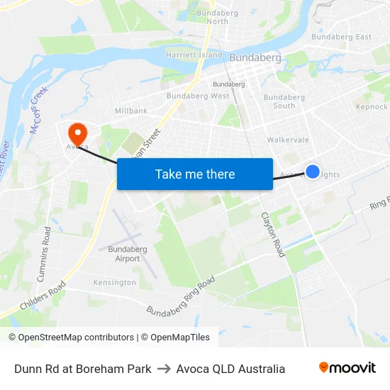 Dunn Rd at Boreham Park to Avoca QLD Australia map