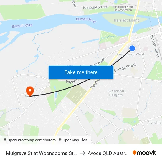 Mulgrave St at Woondooma Street to Avoca QLD Australia map