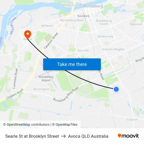 Searle St at Brooklyn Street to Avoca QLD Australia map