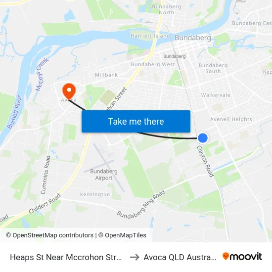 Heaps St Near Mccrohon Street to Avoca QLD Australia map