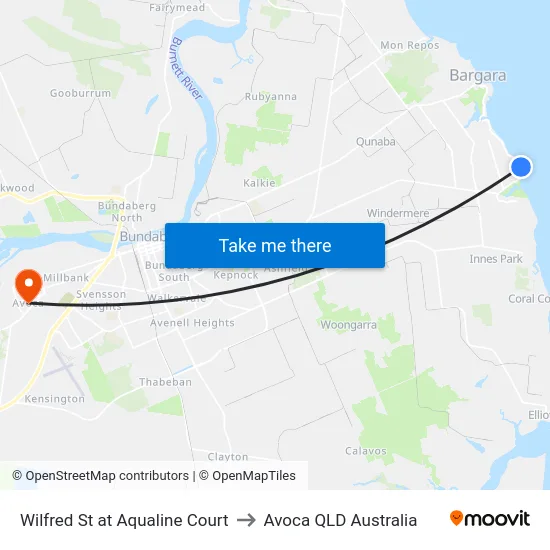 Wilfred St at Aqualine Court to Avoca QLD Australia map