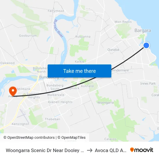 Woongarra Scenic Dr Near Dooley St Hail 'N' Ride to Avoca QLD Australia map