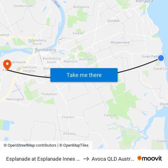Esplanade at Esplanade Innes Park to Avoca QLD Australia map