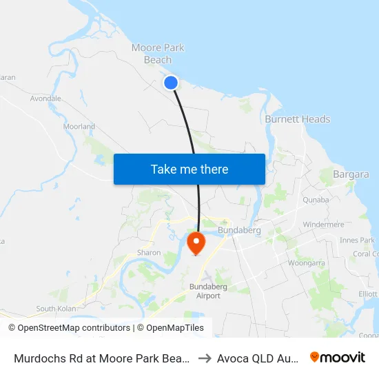 Murdochs Rd at Moore Park Beach Shops to Avoca QLD Australia map