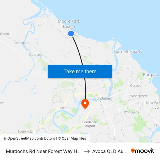 Murdochs Rd Near Forest Way Hail 'N' Ride to Avoca QLD Australia map