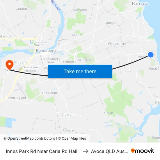 Innes Park Rd Near Carla Rd Hail 'N' Ride to Avoca QLD Australia map