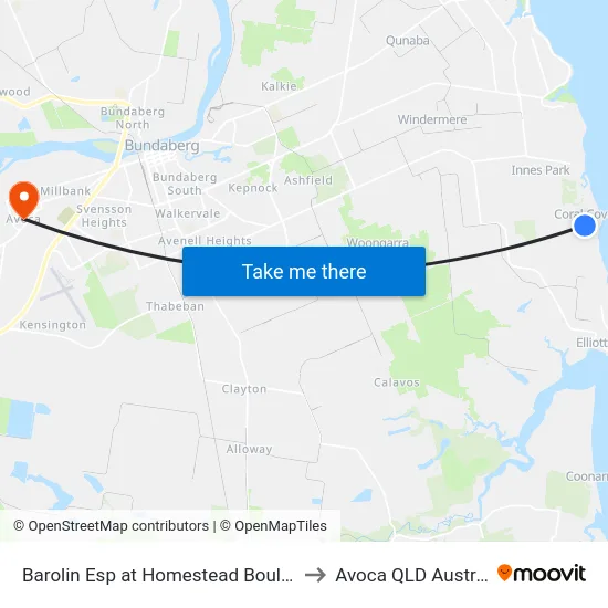 Barolin Esp at Homestead Boulevard to Avoca QLD Australia map