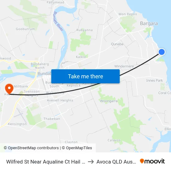 Wilfred St Near Aqualine Ct Hail 'N' Ride to Avoca QLD Australia map