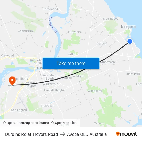 Durdins Rd at Trevors Road to Avoca QLD Australia map