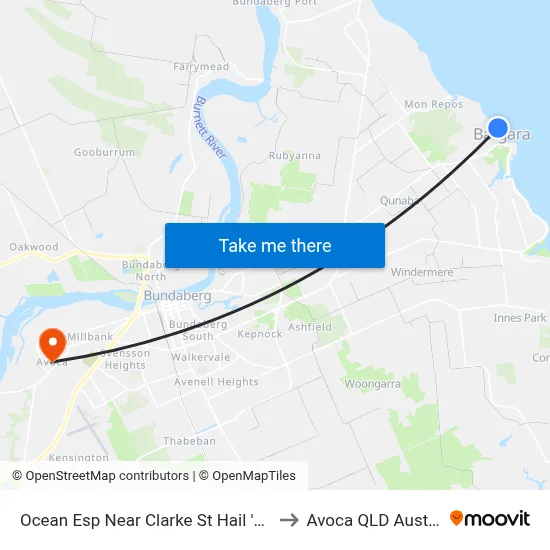 Ocean Esp Near Clarke St Hail 'N' Ride to Avoca QLD Australia map