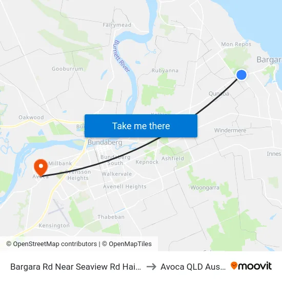 Bargara Rd Near Seaview Rd Hail 'N' Ride to Avoca QLD Australia map