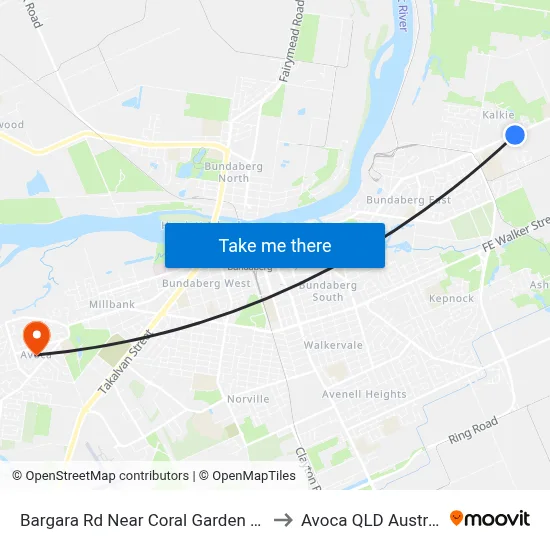 Bargara Rd Near Coral Garden Drive to Avoca QLD Australia map