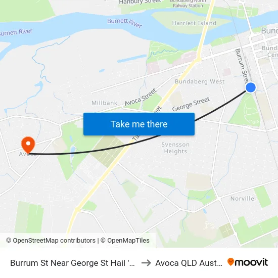 Burrum St Near George St Hail 'N' Ride to Avoca QLD Australia map