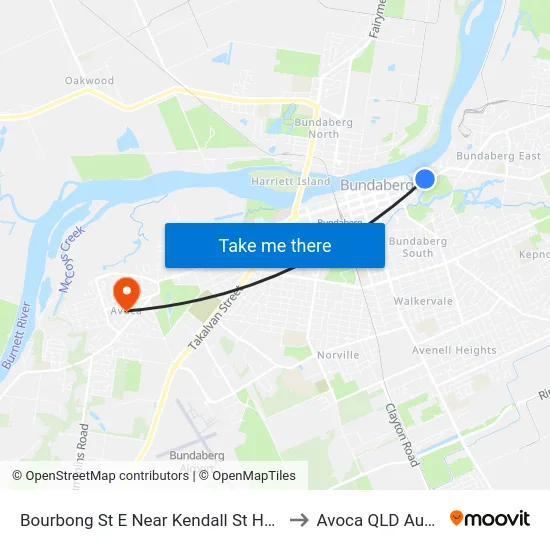 Bourbong St E Near Kendall St Hail 'N' Ride to Avoca QLD Australia map