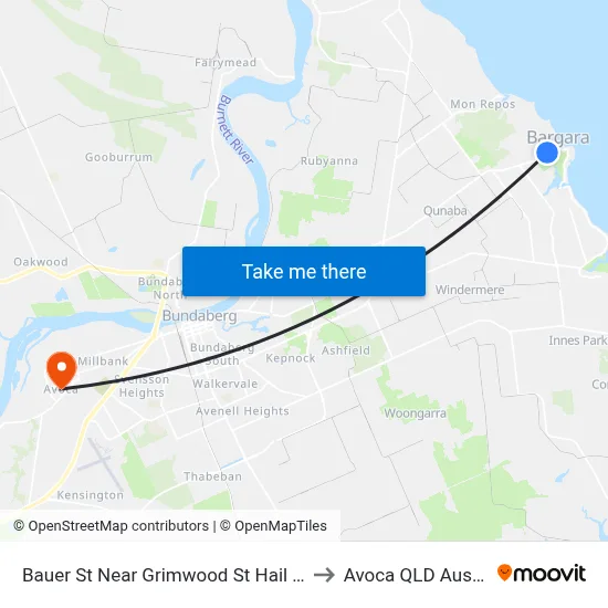 Bauer St Near Grimwood St Hail 'N' Ride to Avoca QLD Australia map