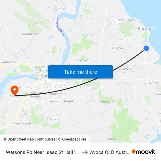 Watsons Rd Near Isaac St Hail 'N' Ride to Avoca QLD Australia map