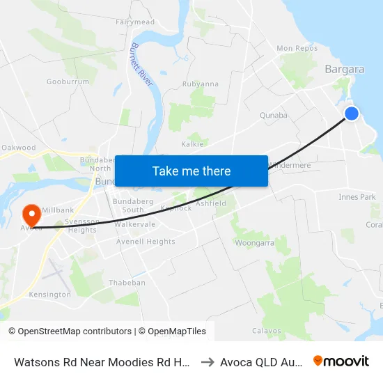 Watsons Rd Near Moodies Rd Hail 'N' Ride to Avoca QLD Australia map