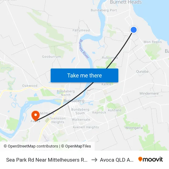 Sea Park Rd Near Mittelheusers Rd Hail 'N' Ride to Avoca QLD Australia map