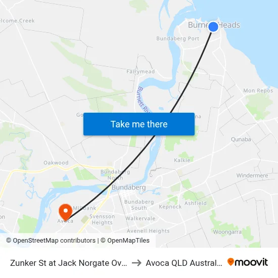 Zunker St at Jack Norgate Oval to Avoca QLD Australia map