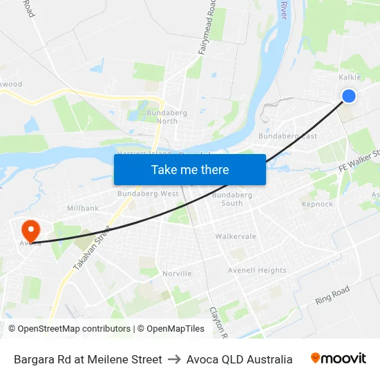 Bargara Rd at Meilene Street to Avoca QLD Australia map