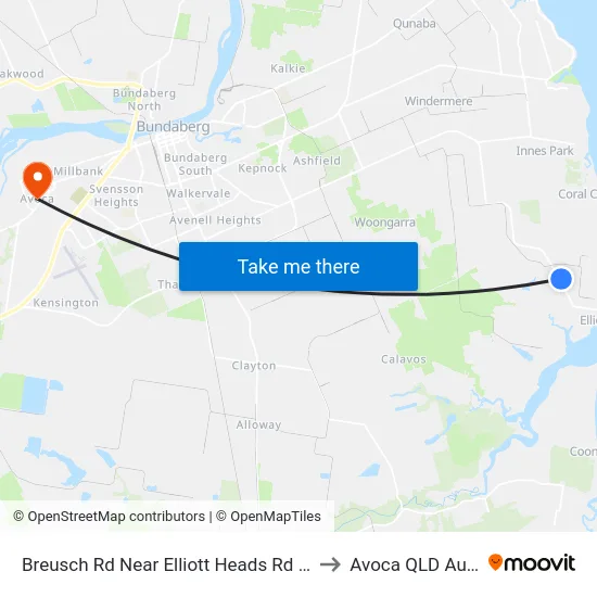 Breusch Rd Near Elliott Heads Rd Hail 'N' Ride to Avoca QLD Australia map