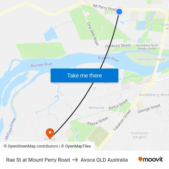 Rae St at Mount Perry Road to Avoca QLD Australia map