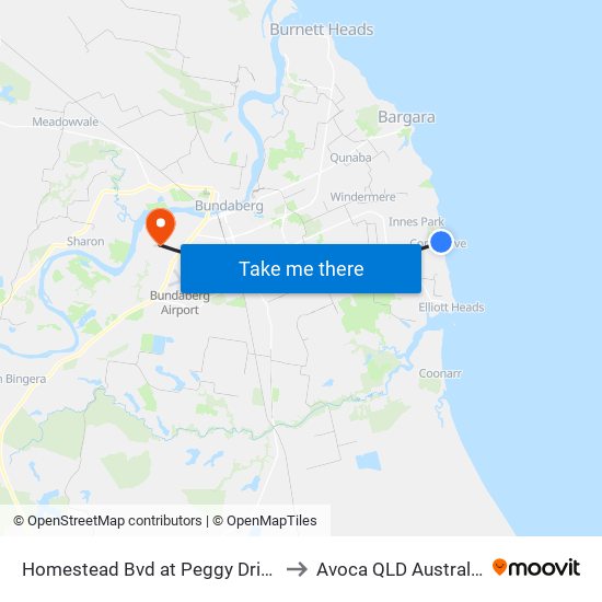 Homestead Bvd at Peggy Drive to Avoca QLD Australia map