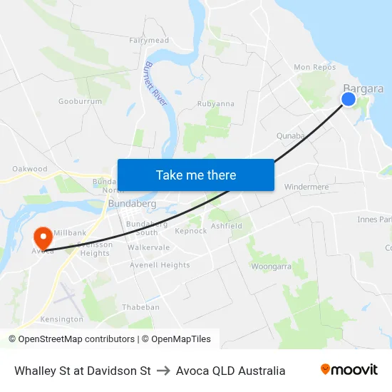 Whalley St at Davidson St to Avoca QLD Australia map