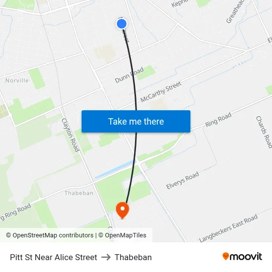 Pitt St Near Alice Street to Thabeban map