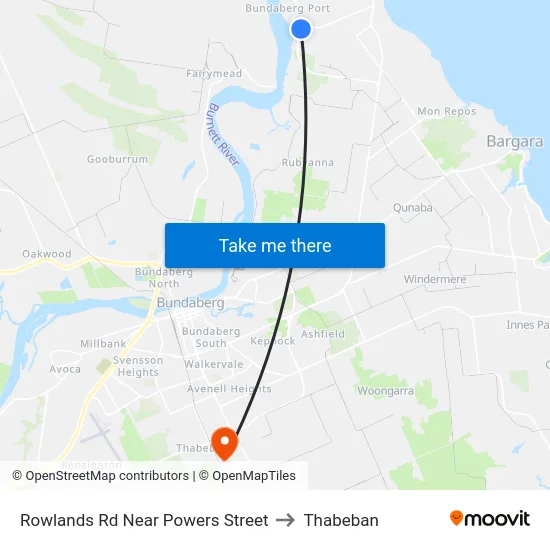 Rowlands Rd Near Powers Street to Thabeban map