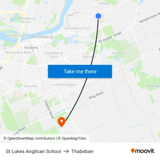 St Lukes Anglican School to Thabeban map