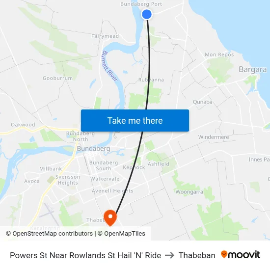 Powers St Near Rowlands St Hail 'N' Ride to Thabeban map