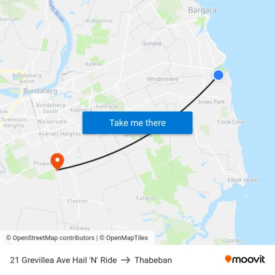 21 Grevillea Ave Hail 'N' Ride to Thabeban map