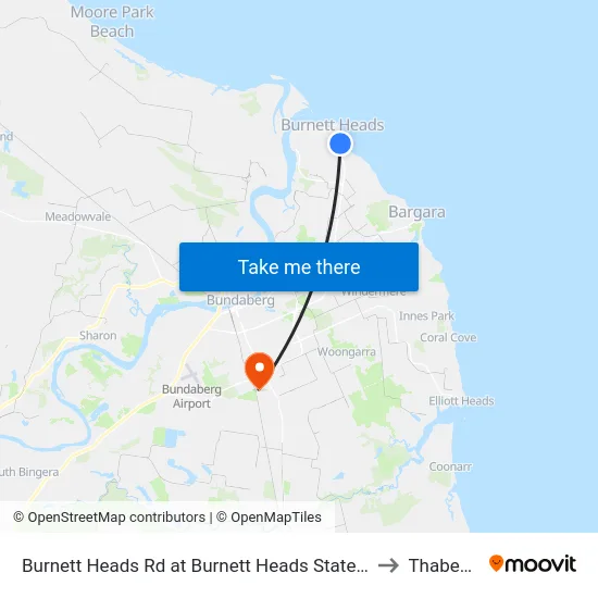 Burnett Heads Rd at Burnett Heads State School to Thabeban map