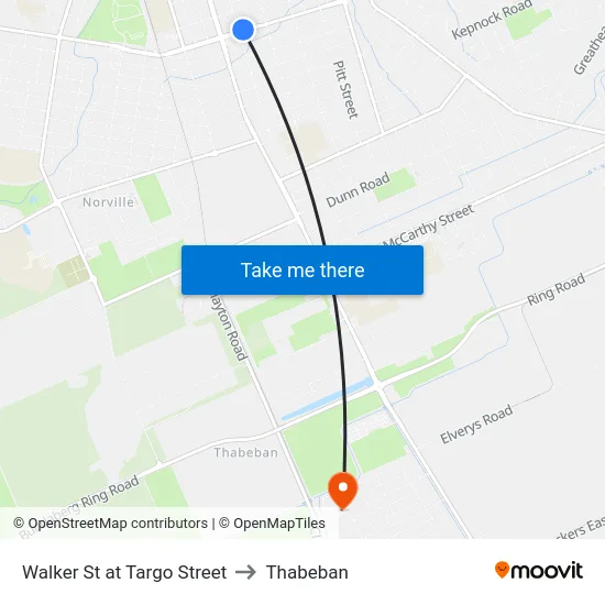 Walker St at Targo Street to Thabeban map