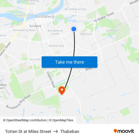 Totten St at Miles Street to Thabeban map