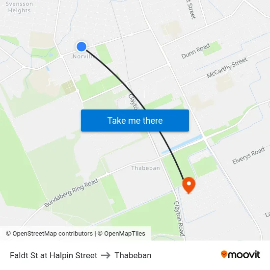 Faldt St at Halpin Street to Thabeban map