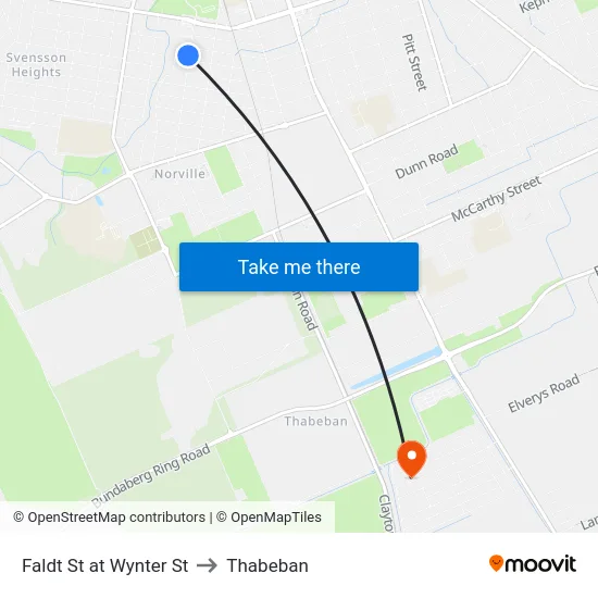 Faldt St at Wynter St to Thabeban map
