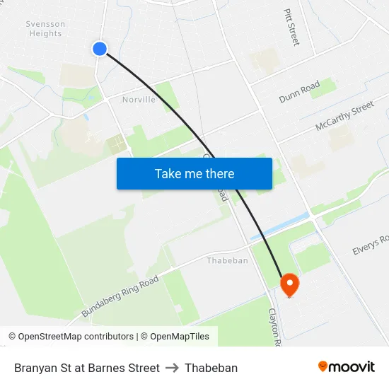 Branyan St at Barnes Street to Thabeban map