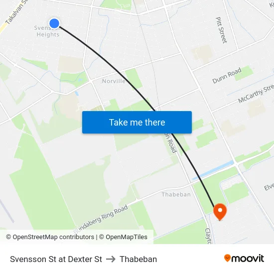 Svensson St at Dexter St to Thabeban map