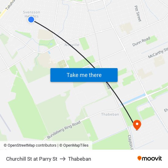 Churchill St at Parry St to Thabeban map