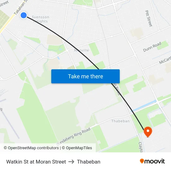 Watkin St at Moran Street to Thabeban map