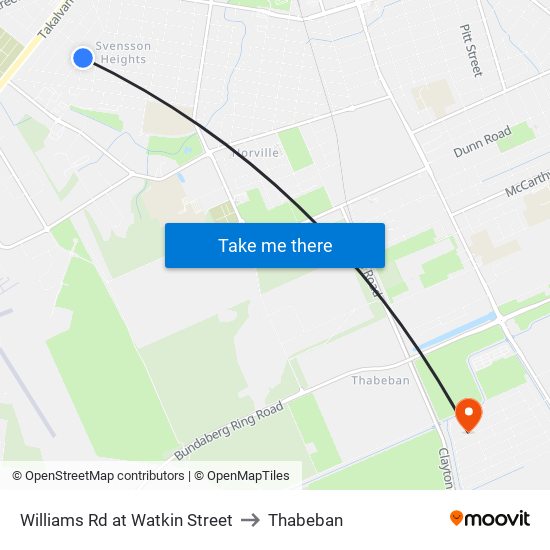 Williams Rd at Legacy Village to Thabeban map