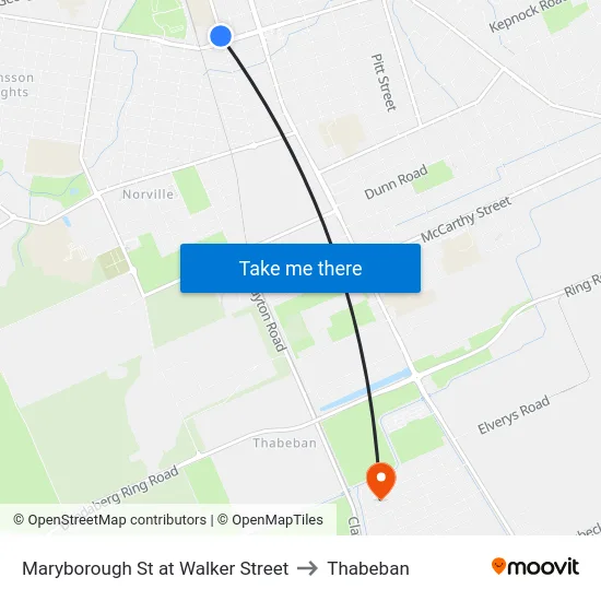 Maryborough St at Walker Street to Thabeban map