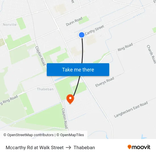 Mccarthy Rd at Walk Street to Thabeban map