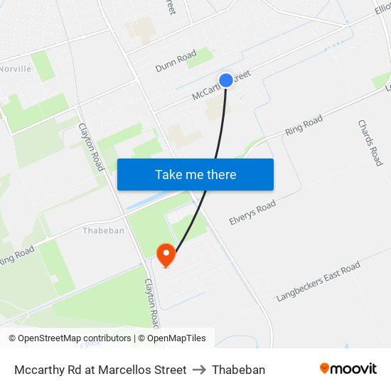 Mccarthy Rd at Marcellos Street to Thabeban map