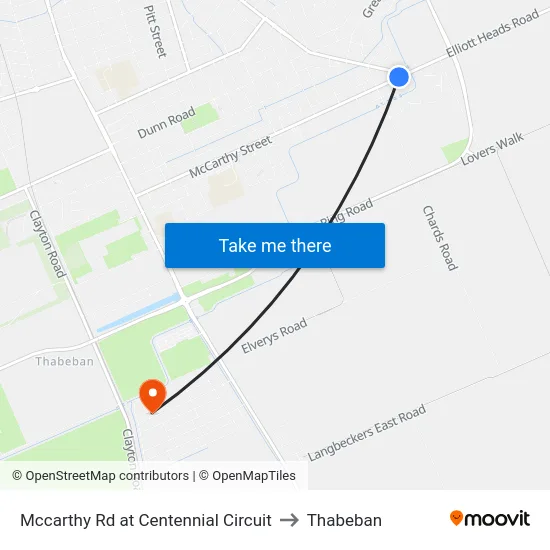 Mccarthy Rd at Centennial Circuit to Thabeban map